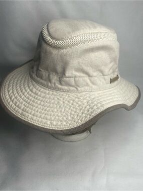 Tilley Mashup Airflo Hat 7 3/4 Sand Brown Water Repellant Sun Bucket Fish Cap